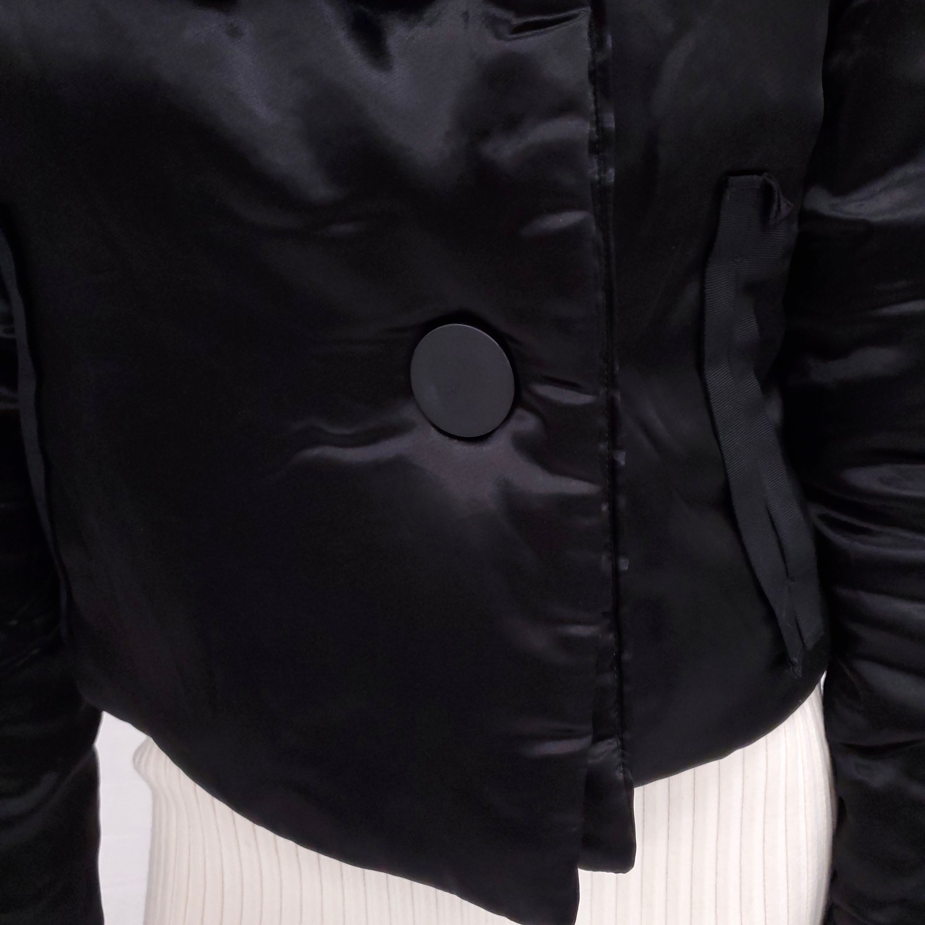LANVIN SILK PUFFER JACKET WITH BEADED BUTTONS - SIZE 34