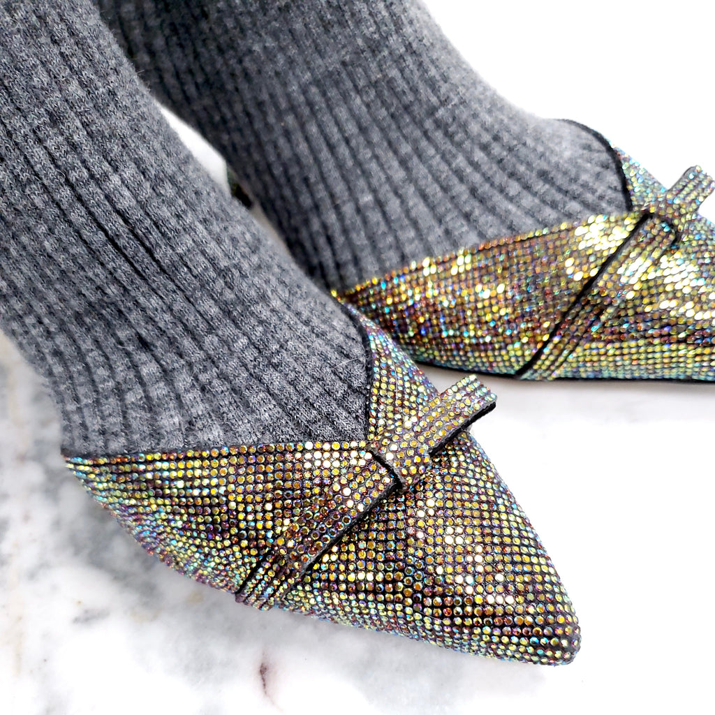 MARCO DE VINCENZO SOCK BOOTIES WITH SEQUINS - SIZE 36
