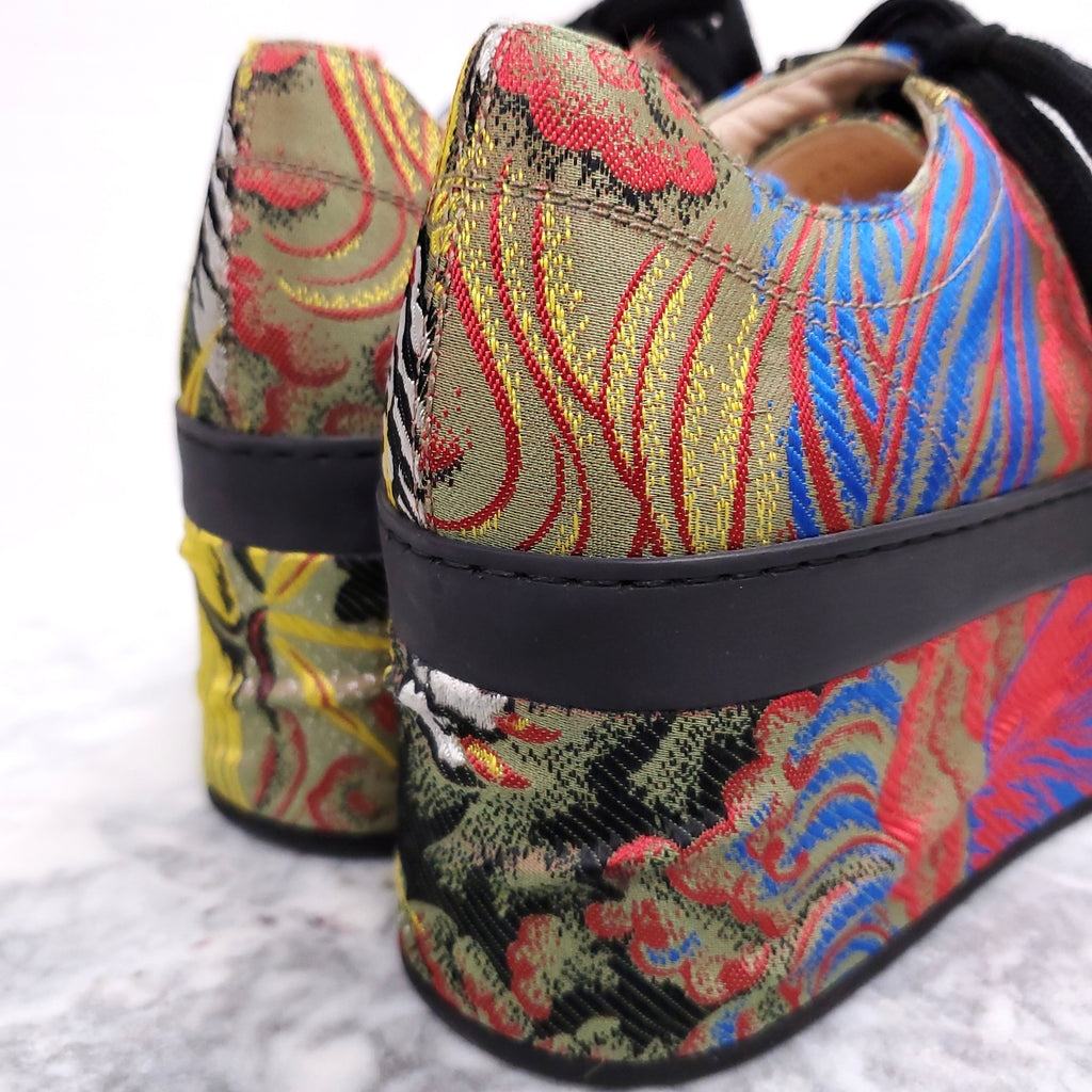 GUCCI PATTERN PLATFORM SNEAKERS - SIZE 39.5