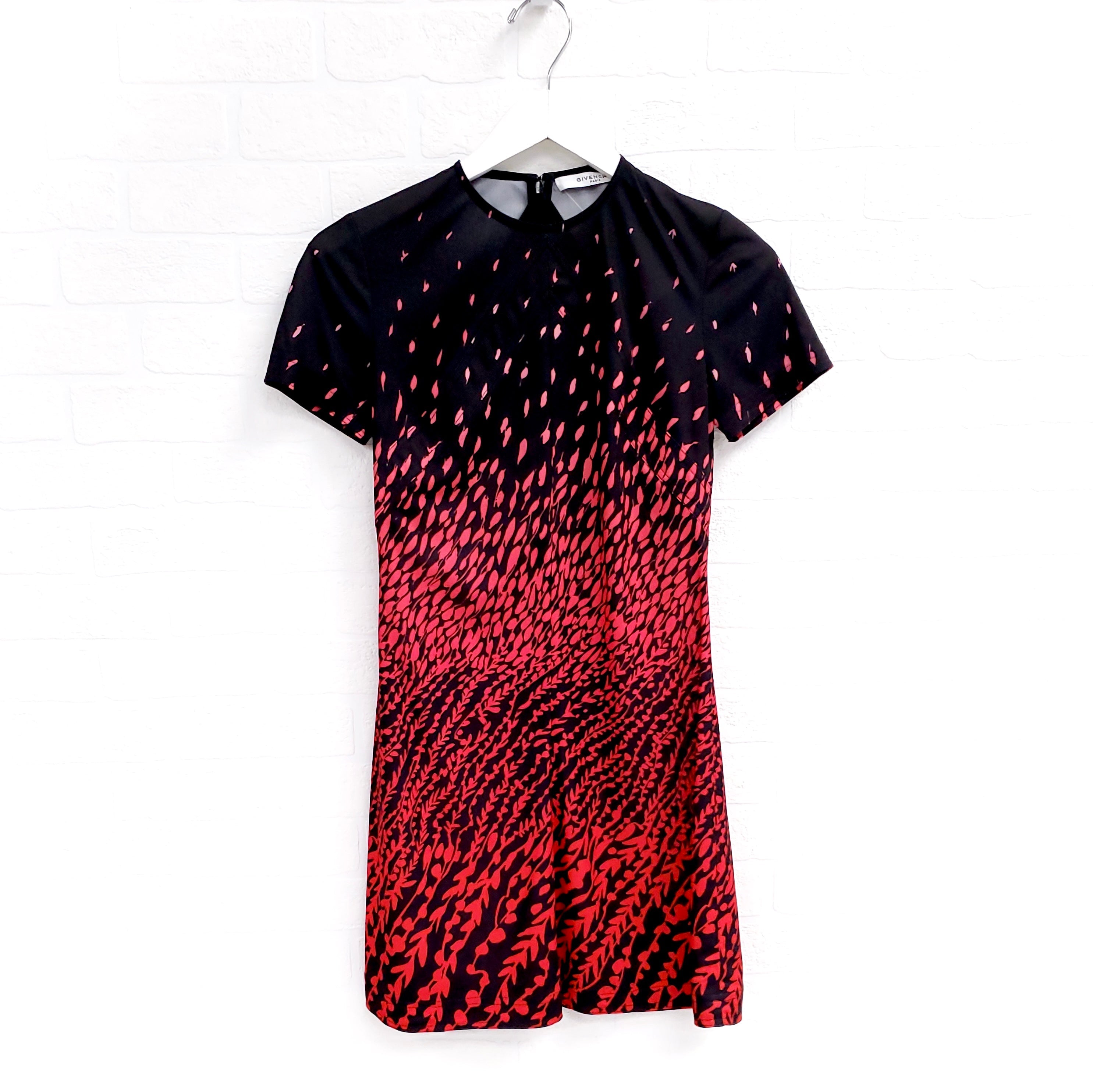 GIVENCHY RED AND PINK PATTERNED DRESS - SIZE 0