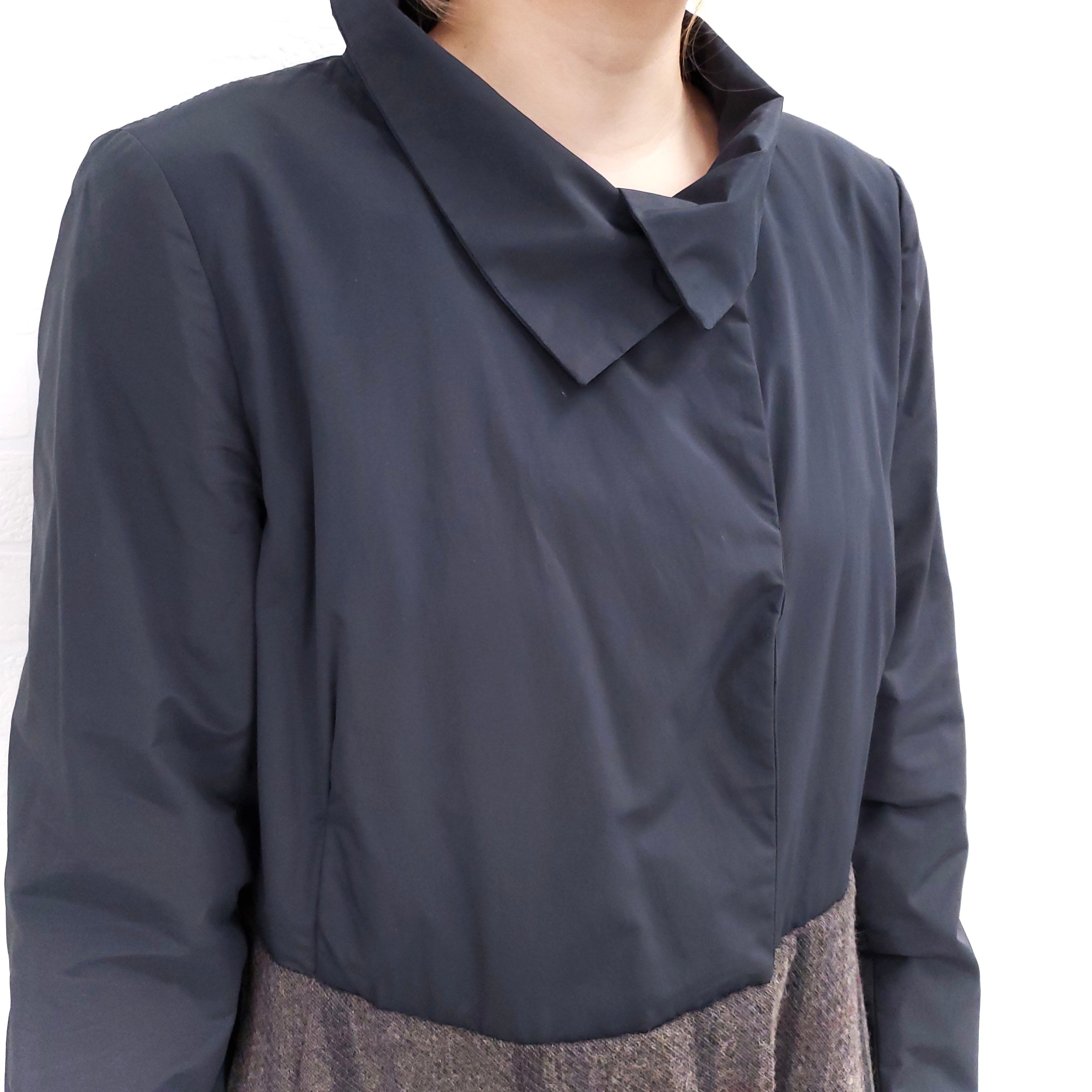 MARNI GREY NYLON COAT WITH WOOL BOTTOM - SIZE 44