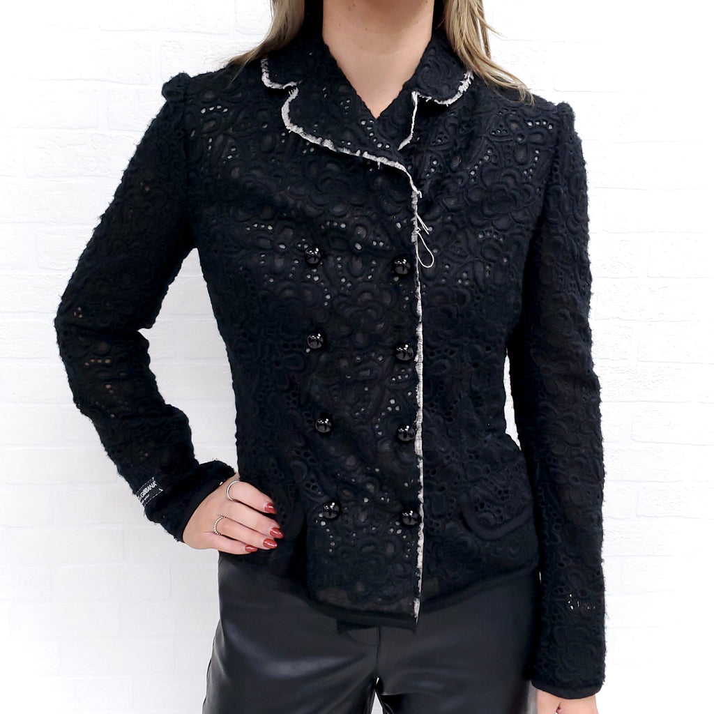 DOLCE & GABBANA BLACK LACE JACKET - SIZE 42