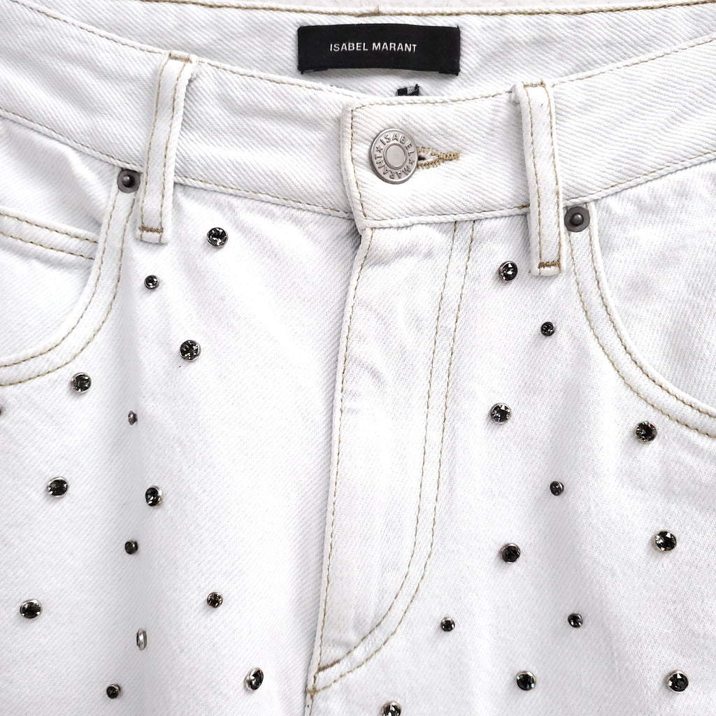ISABEL MARANT WHITE JEANS WITH CRYSTALS ($1,100) - SIZE 36
