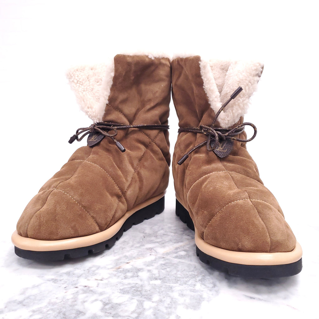 LOUIS VUITTON SUEDE PILLOW BOOTS - SIZE 36