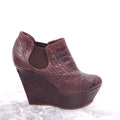 CASADEI BROWN CROCODILE PLATFORM HEELED BOOTIES ( $1485) - SIZE 10