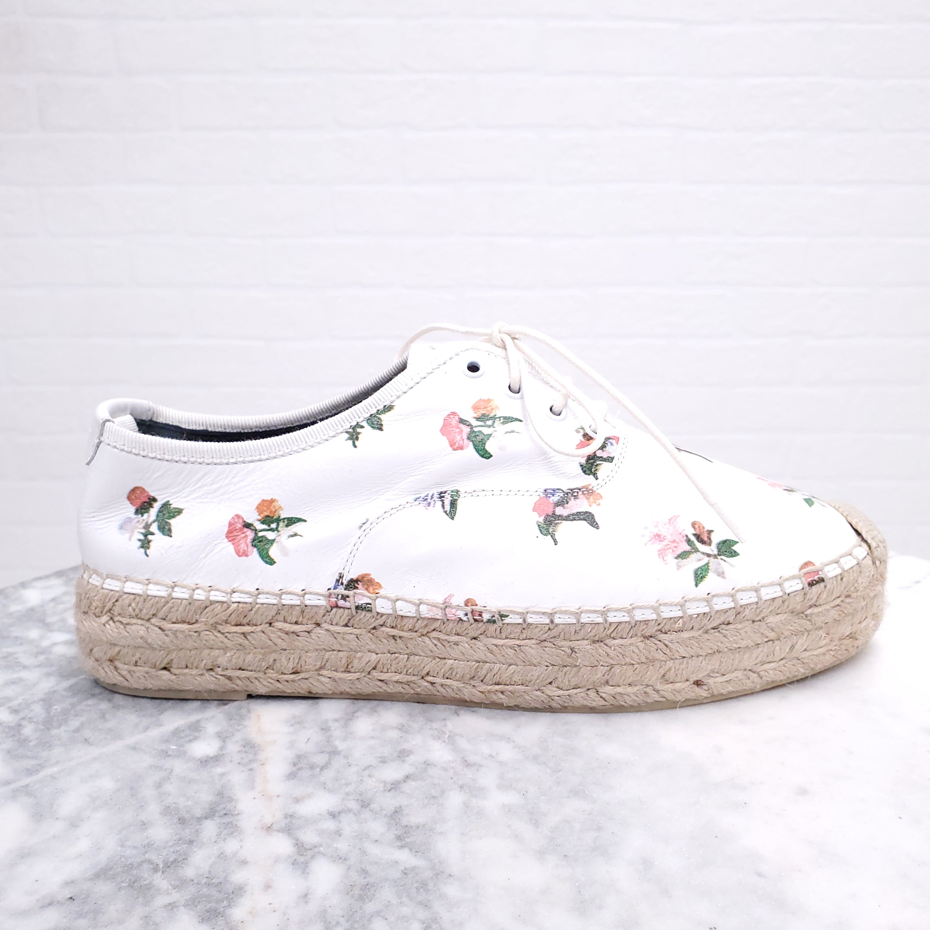 SAINT LAURENT FLORAL ESPADRILLE SNEAKERS - SIZE 37.5