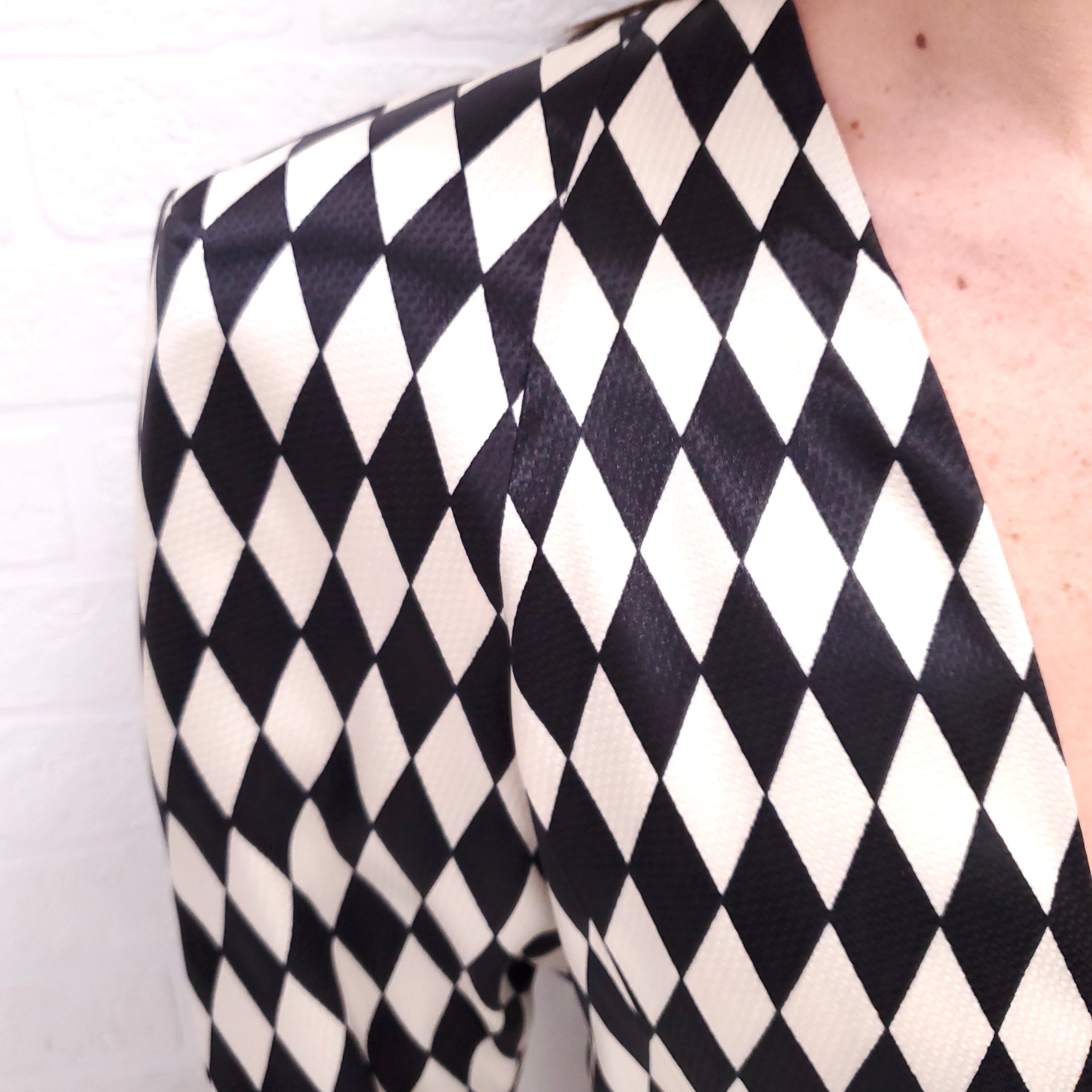 BALMAIN CREAM/BLACK DIAMOND PATTERN DRESS - SIZE 40