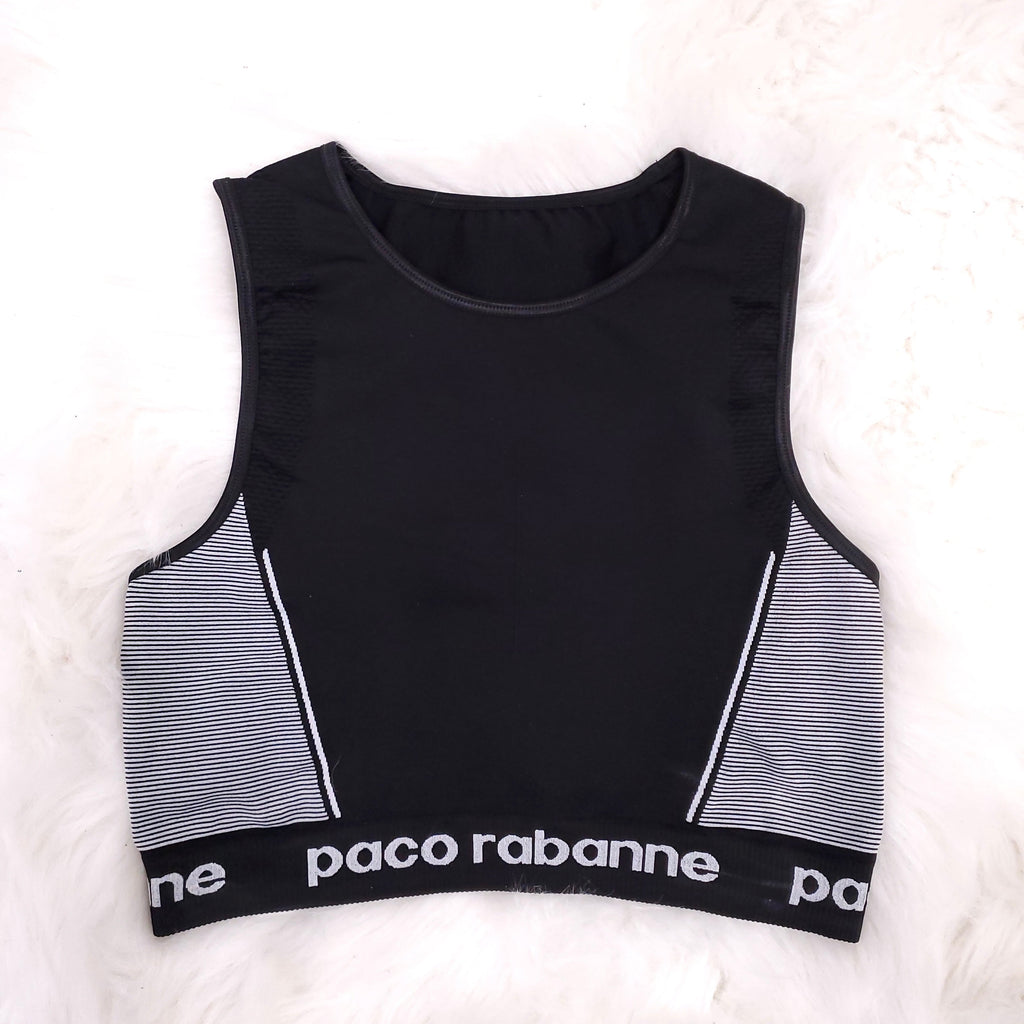 PACO RABANNE TWO-TONE ATHLETIC TOP - SIZE L