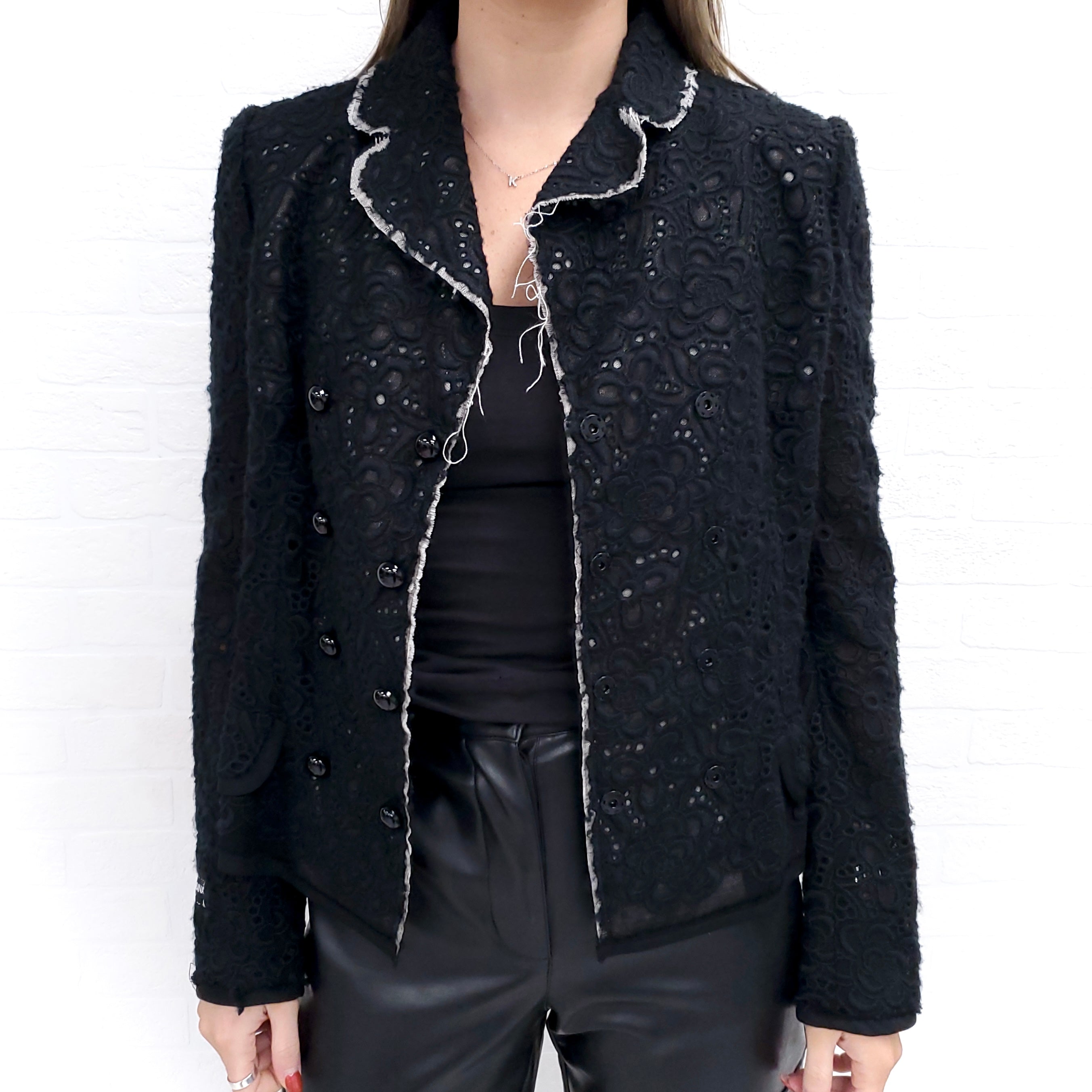 DOLCE & GABBANA BLACK LACE JACKET - SIZE 42