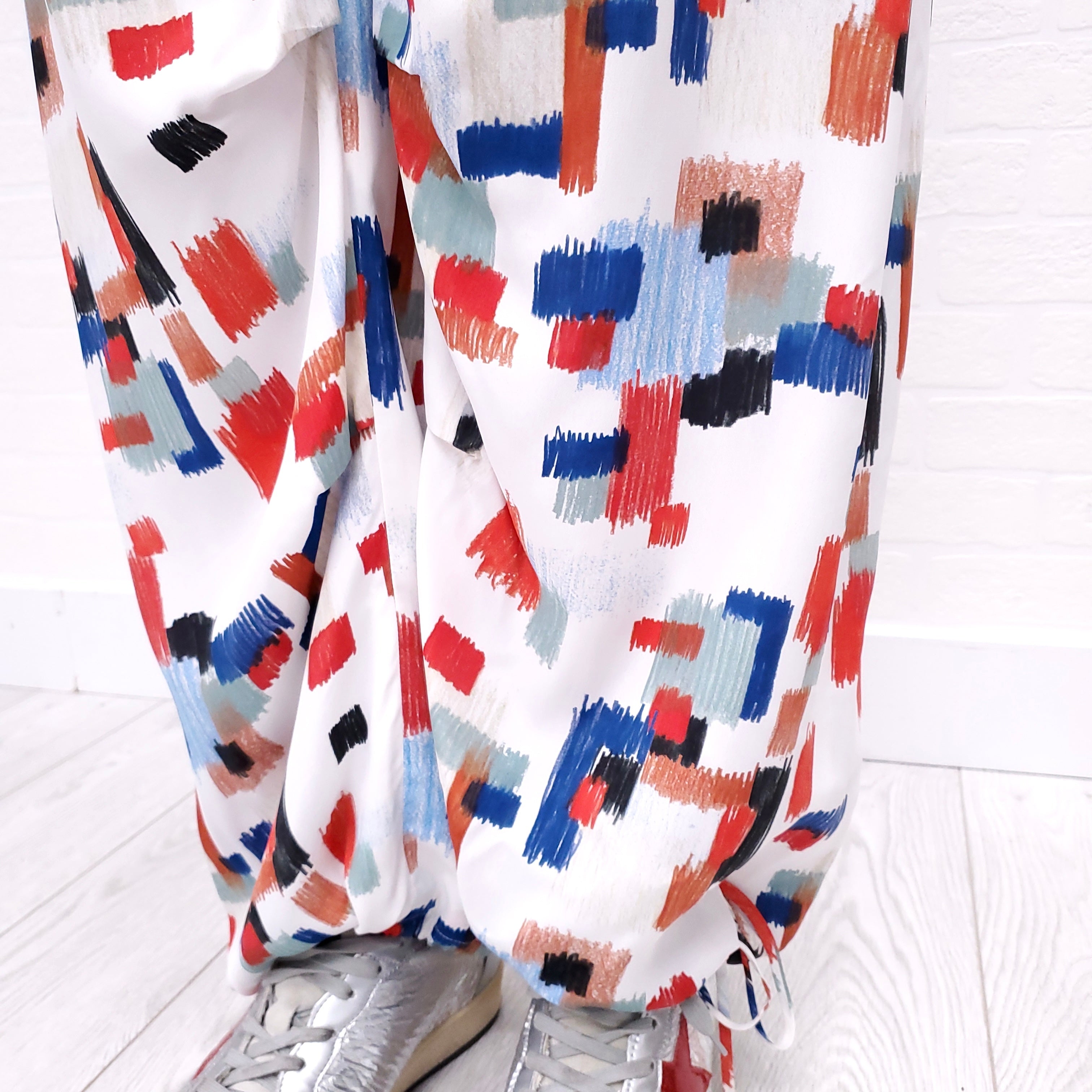 ROSETTA GETTY PRINTED UTILITY PANTS - SIZE 6