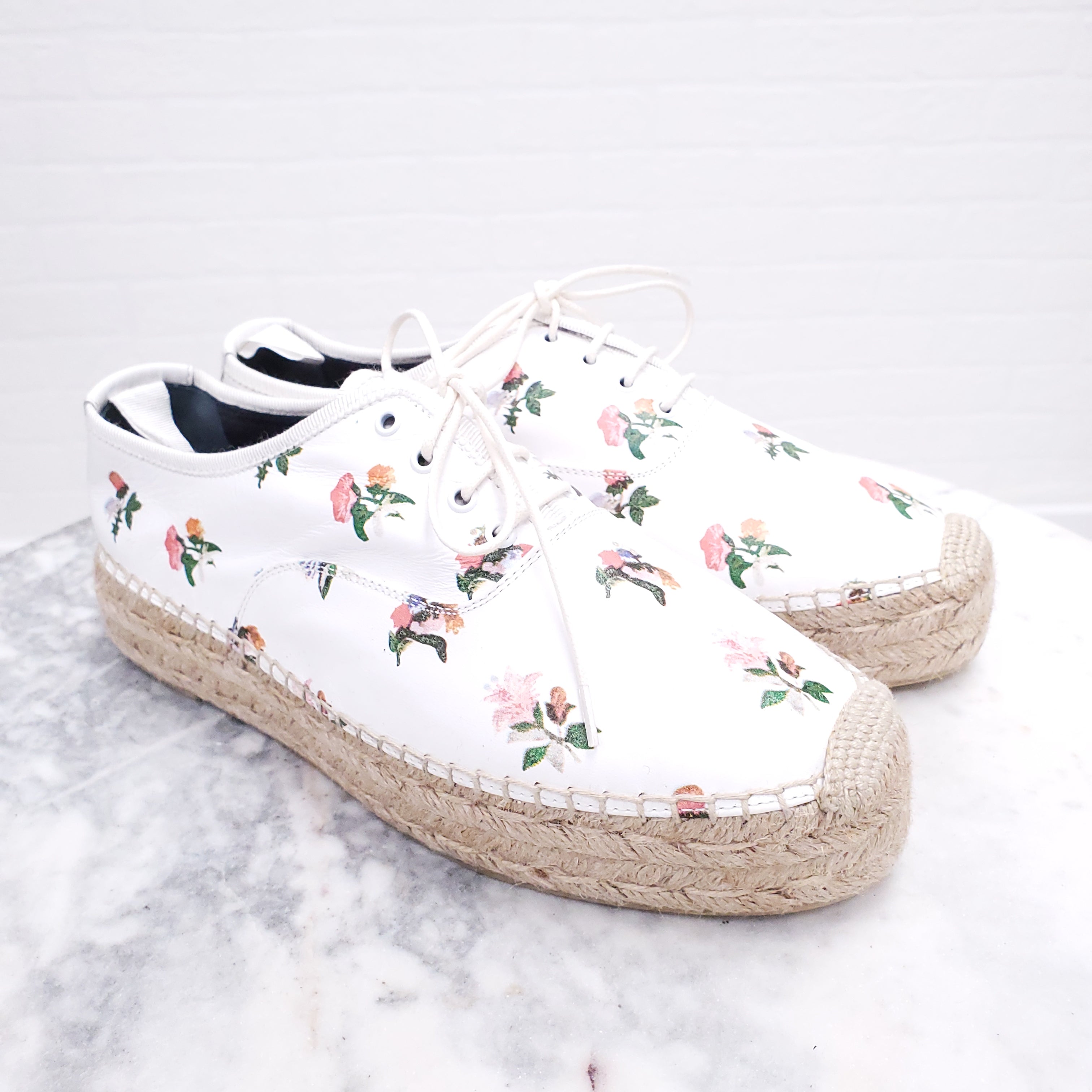 SAINT LAURENT FLORAL ESPADRILLE SNEAKERS - SIZE 37.5