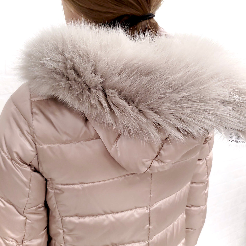 MAX MARA REVERSIBLE COAT WITH FUR HOOD - SIZE 4