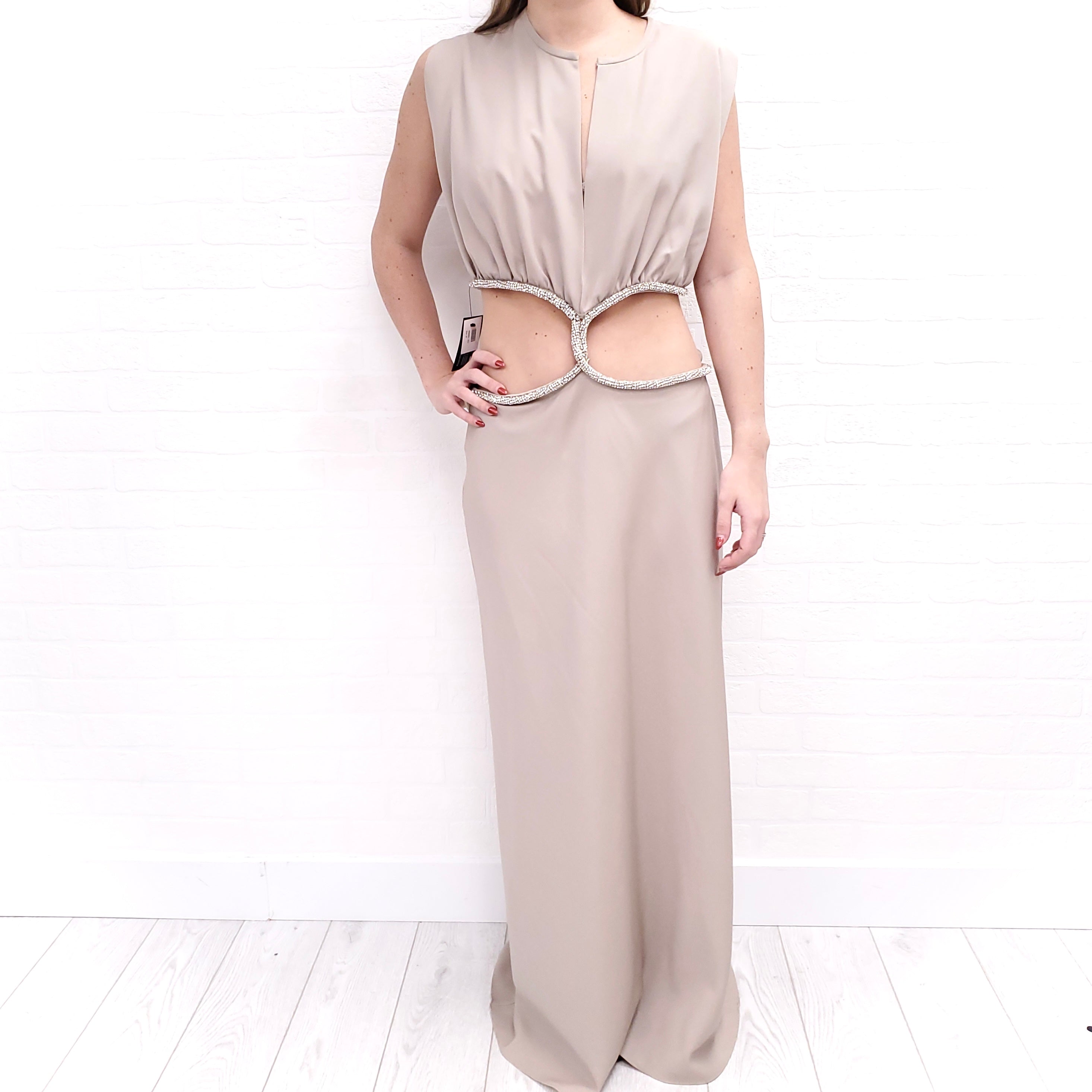 CHRISTOPHER ESBER DRESS SEQUIN CHAIN LINK ($3600) - SIZE 8
