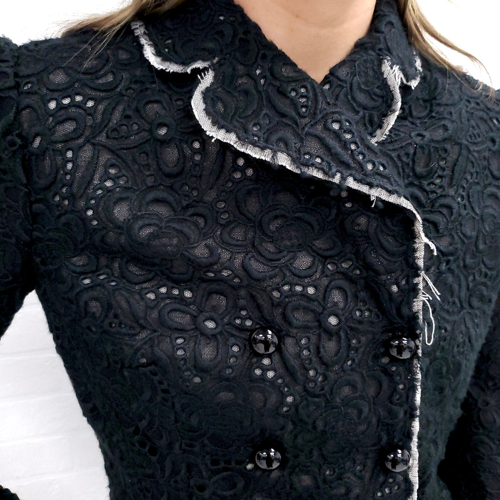 DOLCE & GABBANA BLACK LACE JACKET - SIZE 42