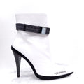 OFF-WHITE LEATHER LOGO BOOTS - SIZE 40