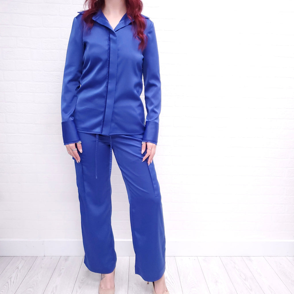 PROENZA SCHOULER ROYAL BLUE TOP AND PANT SET - SIZE 6