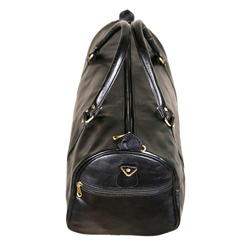 New Genuine Buffalo Leather Large Duffel Bag For Men/ Women- Black