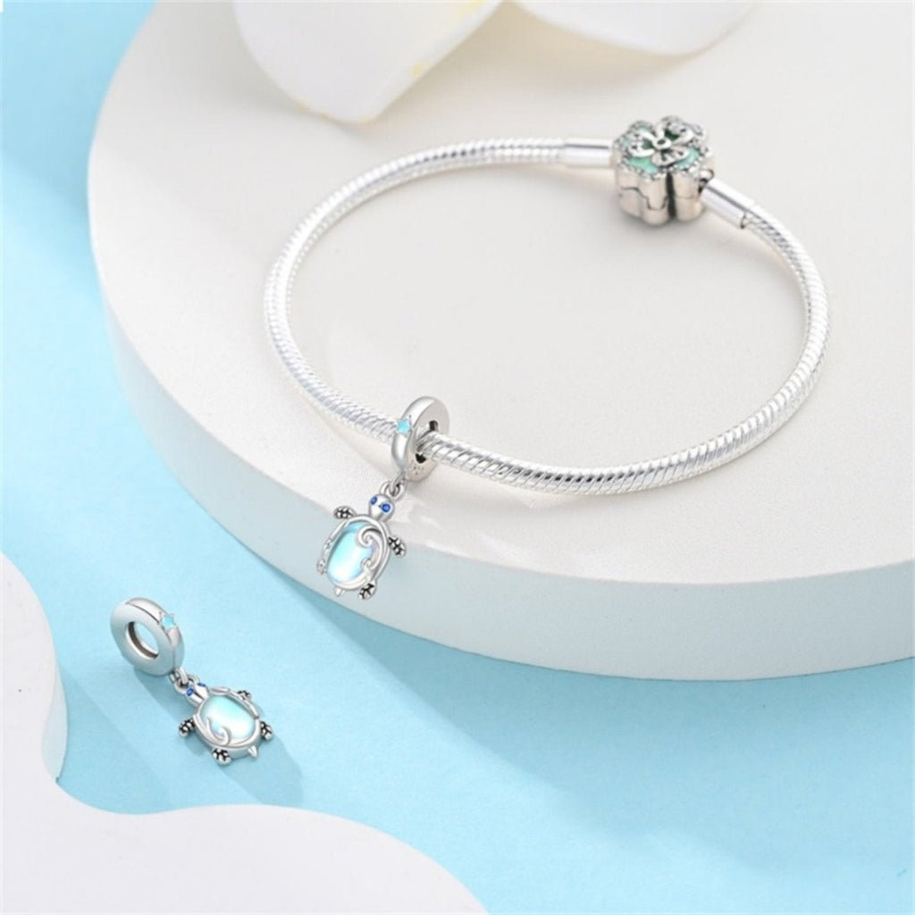 Iridescent Sea Turtle Ocean Glow Dangle Charm