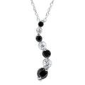 White Gold 1/2ct Black & White Diamond Journey Pendant