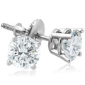 Screw Back 1ct Diamond Studs 14k White Gold