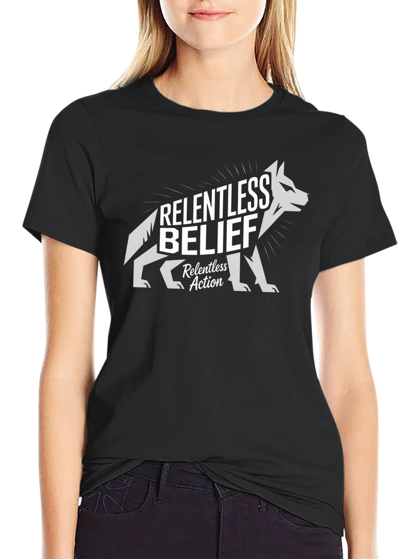 Relentless Belief T-Shirt - Wolf Graphic Tee