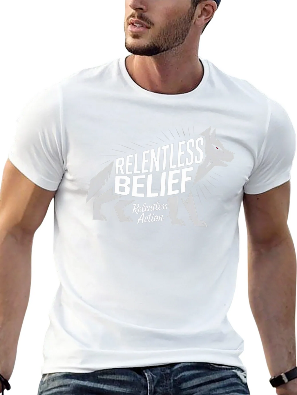Relentless Belief T-Shirt - Wolf Graphic Tee