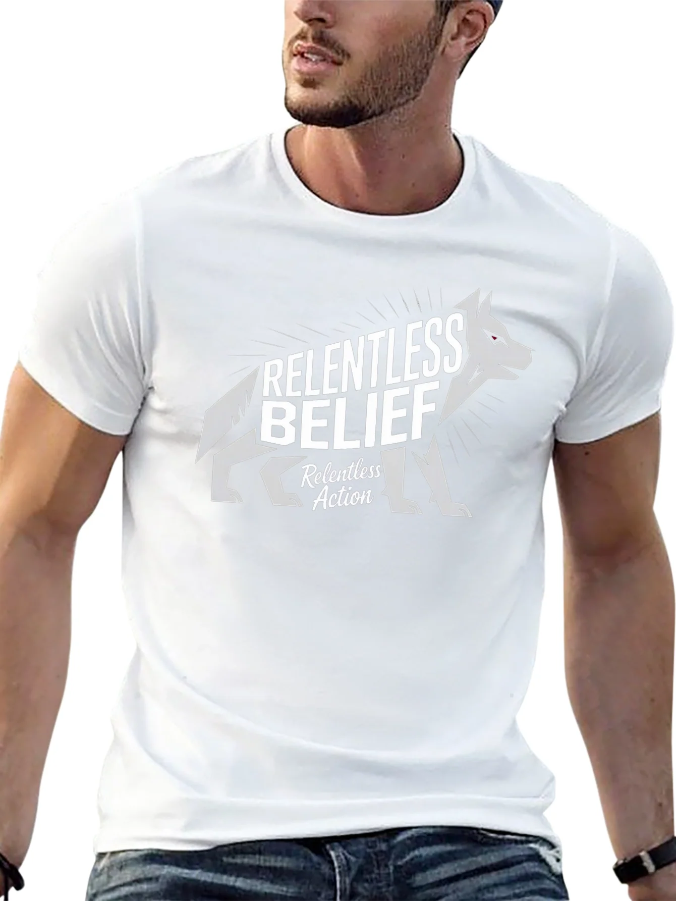 Relentless Belief T-Shirt - Wolf Graphic Tee