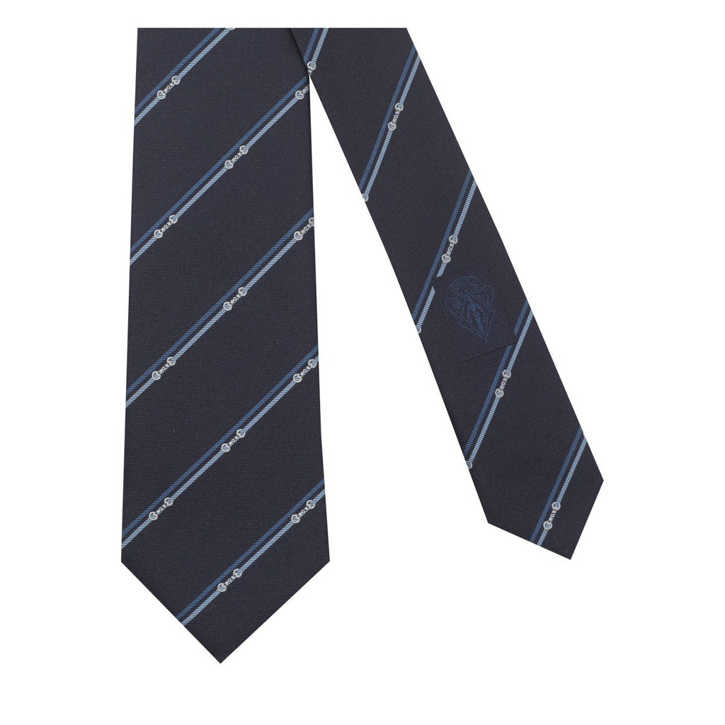Gucci Men Jacquard Silk Tie With Diagonal Clamp
