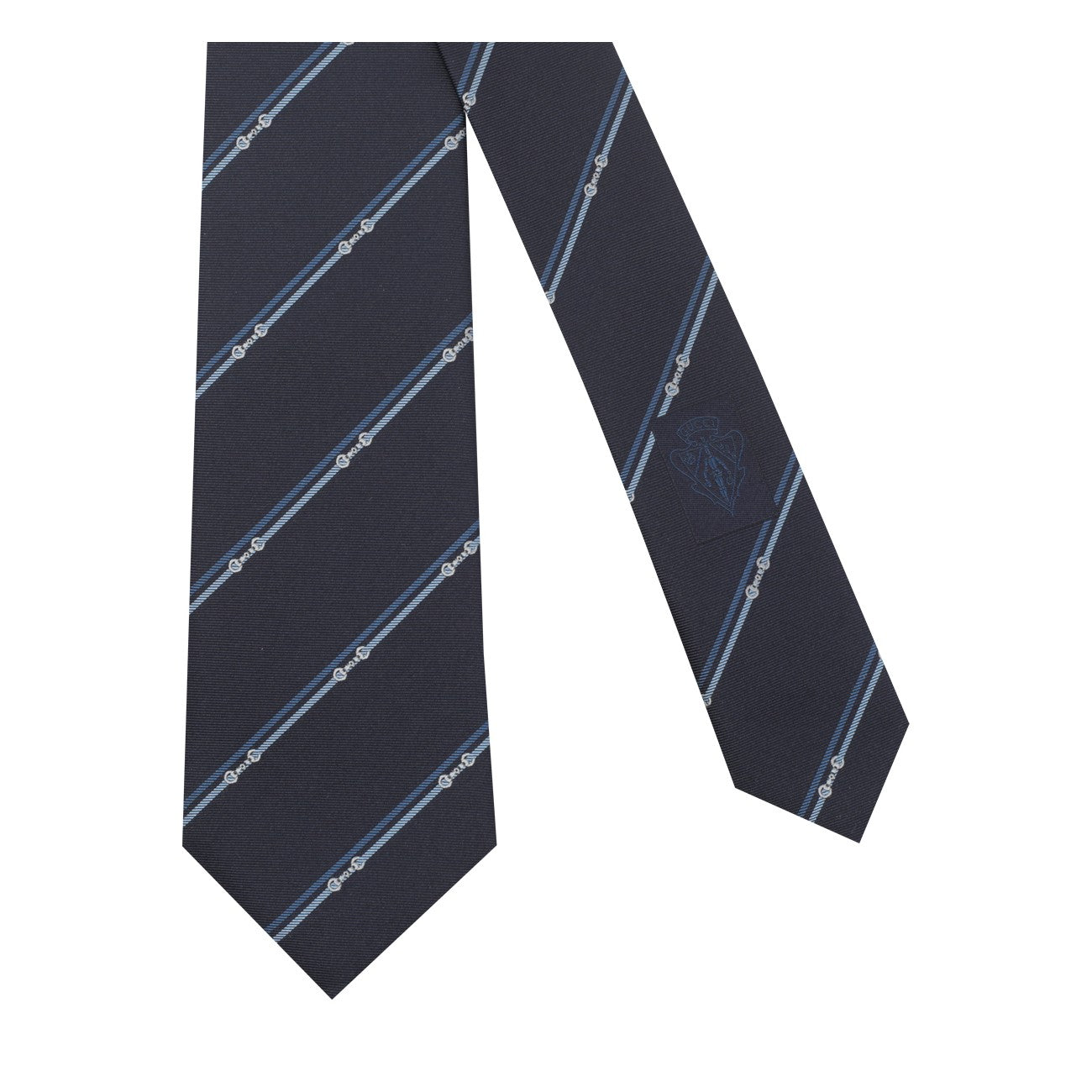 Gucci Men Jacquard Silk Tie With Diagonal Clamp