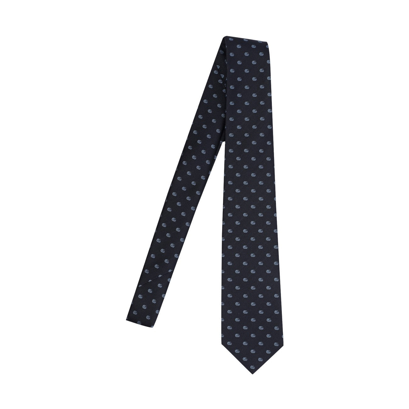 Gucci Men Jacquard Silk Tie With Double G