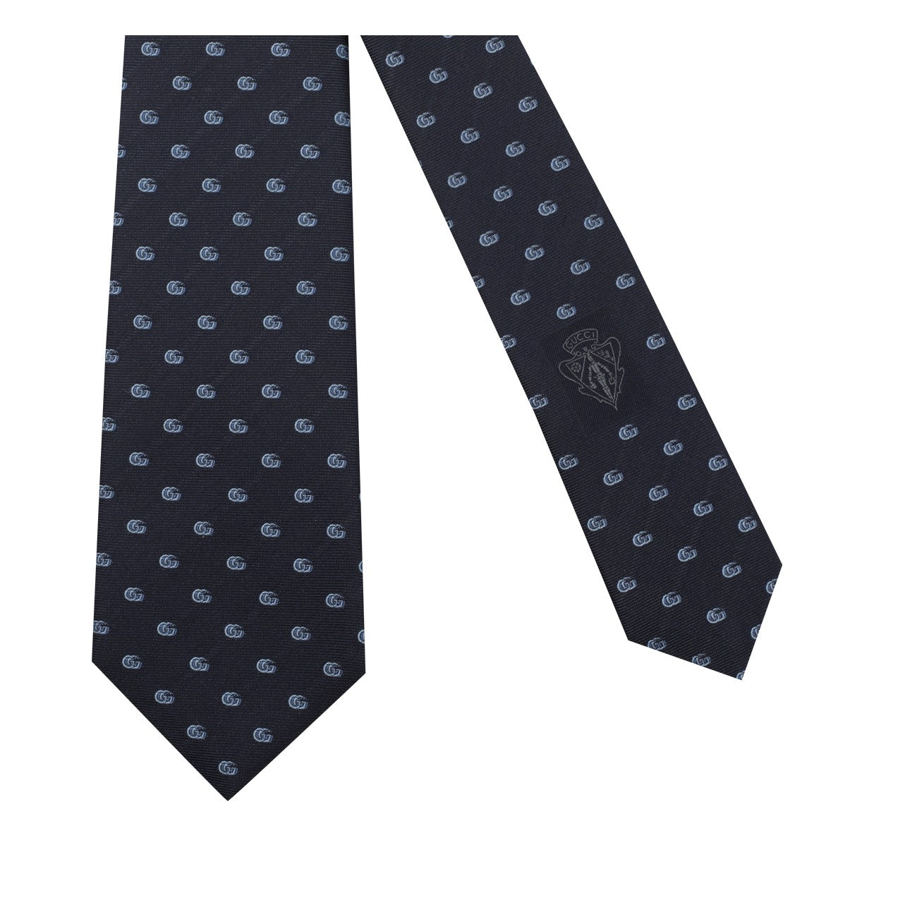 Gucci Men Jacquard Silk Tie With Double G
