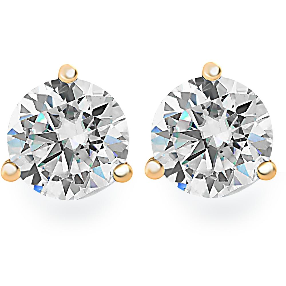 .25Ct Round Brilliant Cut Natural Quality VS2-SI1 Diamond Stud Earrings in 14K Gold Martini Setting