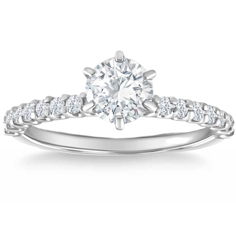 Certified 1.45Ct Platinum Round Cut Diamond Engagement Ring Lab Grown Size 8 Size: 8