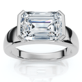 Certified 2 2/3ct East West Emerald Cut Engagement Ring Gold or Pt Lab Grown