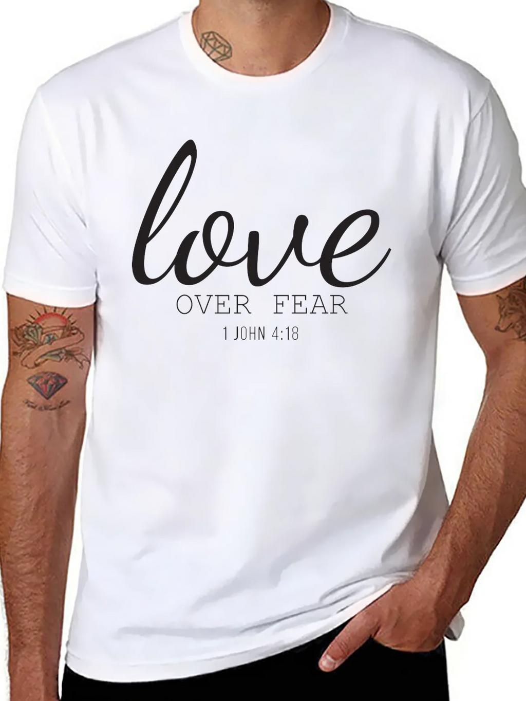 Love Over Fear Graphic T-Shirt - Black