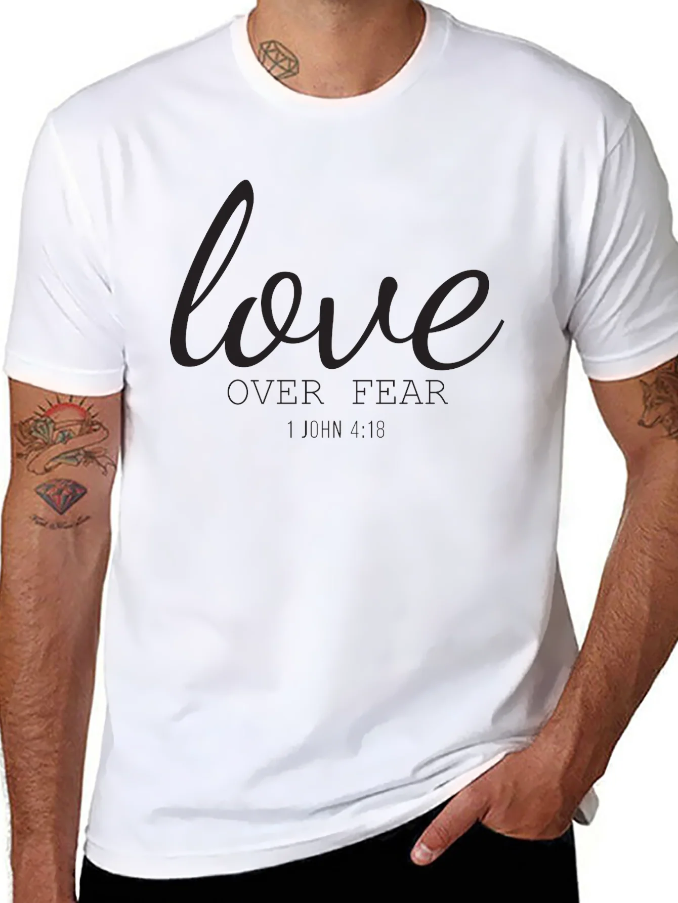 Love Over Fear Graphic T-Shirt - Black