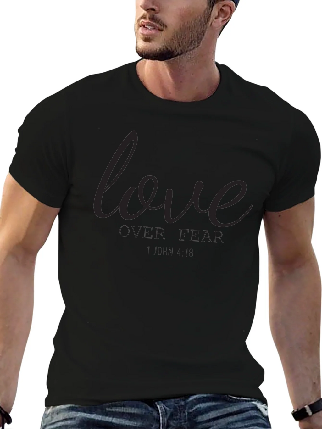 Love Over Fear Graphic T-Shirt - Black