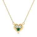 1/2Ct Heart Shape Emerald & Diamond Pendant 10k Gold Women's Necklace lab Grown