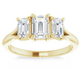 2.10Ct Emerald Cut Three Stone Diamond Engagement Ring 14k Gold Lab Grown
