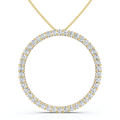 1 Ct Real Diamond Circle Of Life Eternity Round Pendant 14K White or Yellow Gold