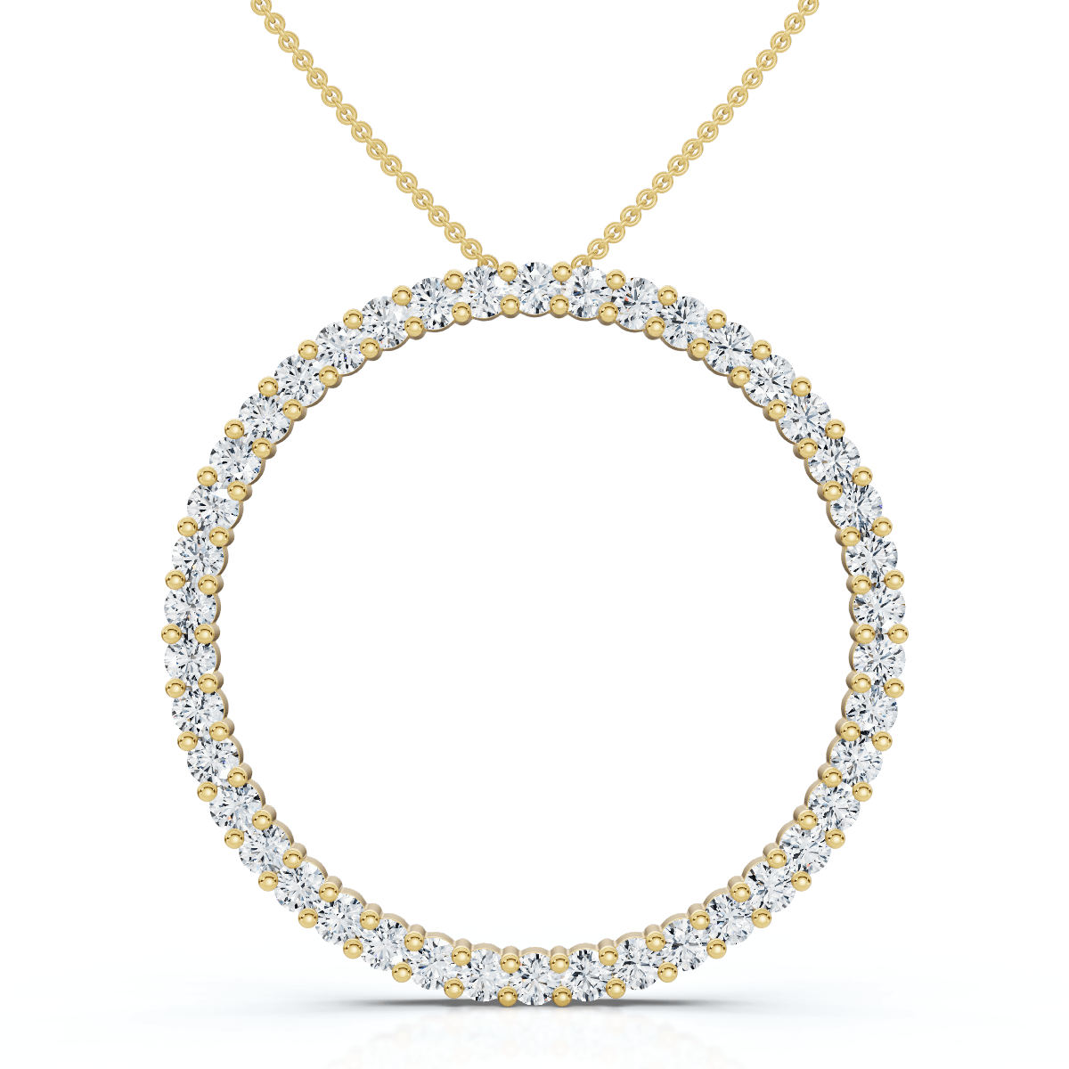 1 Ct Real Diamond Circle Of Life Eternity Round Pendant 14K White or Yellow Gold