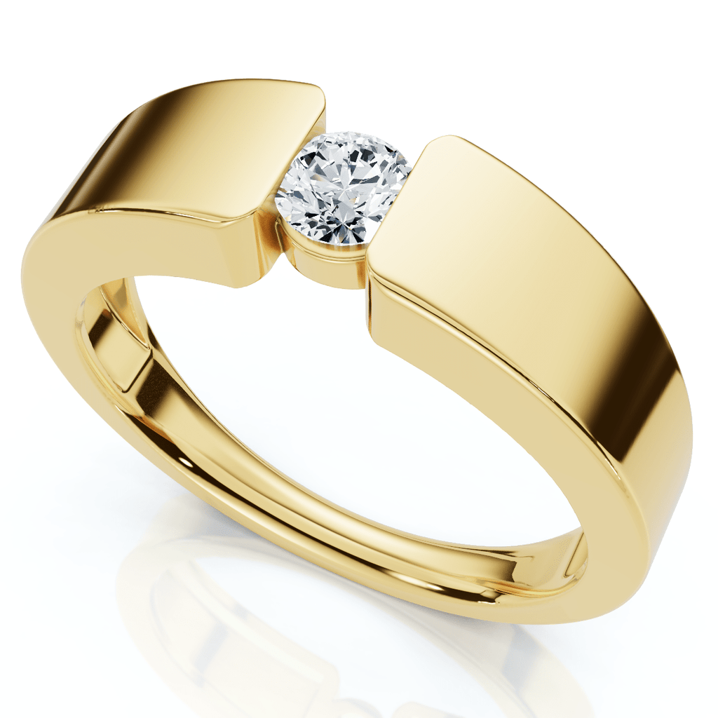 Men's 1/4Ct Diamond Solitaire Wedding/Anniversary Ring 14k Gold or Pt Lab Grown