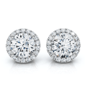 2.25Ct Halo Round Diamond Studs 14k Gold Lab Grown Women's Earrings