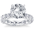 Certified 7.02 Ct Diamond Eternity Engagement Ring F/SI1 14k White Gold Size: 7