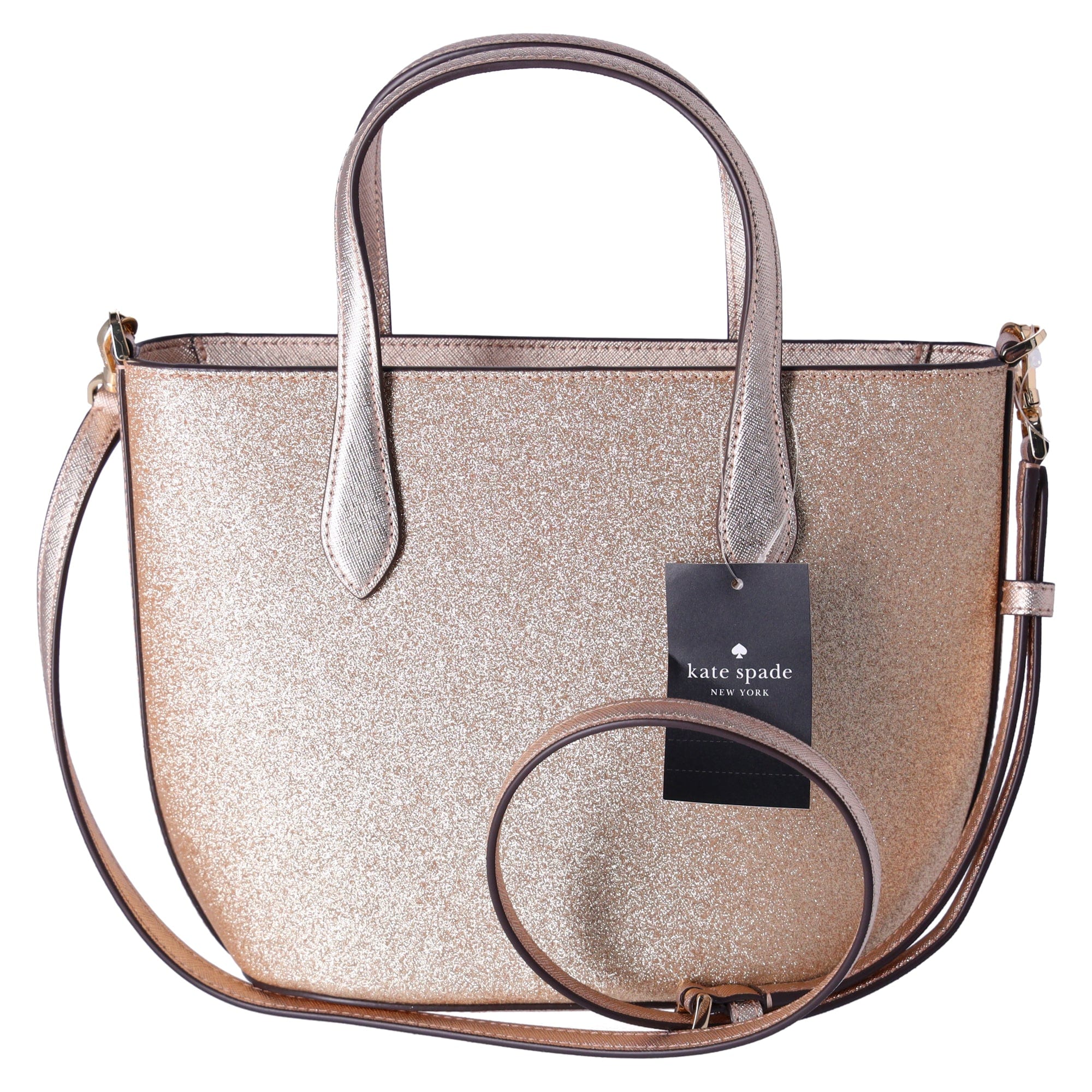 Kate Spade GlitterGlimmer SmallZip Satchel CrossbodyBag Gold Holiday