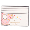 Kate Spade New York Coffee Break Donut Small Slim Card Holder In Cream Multi