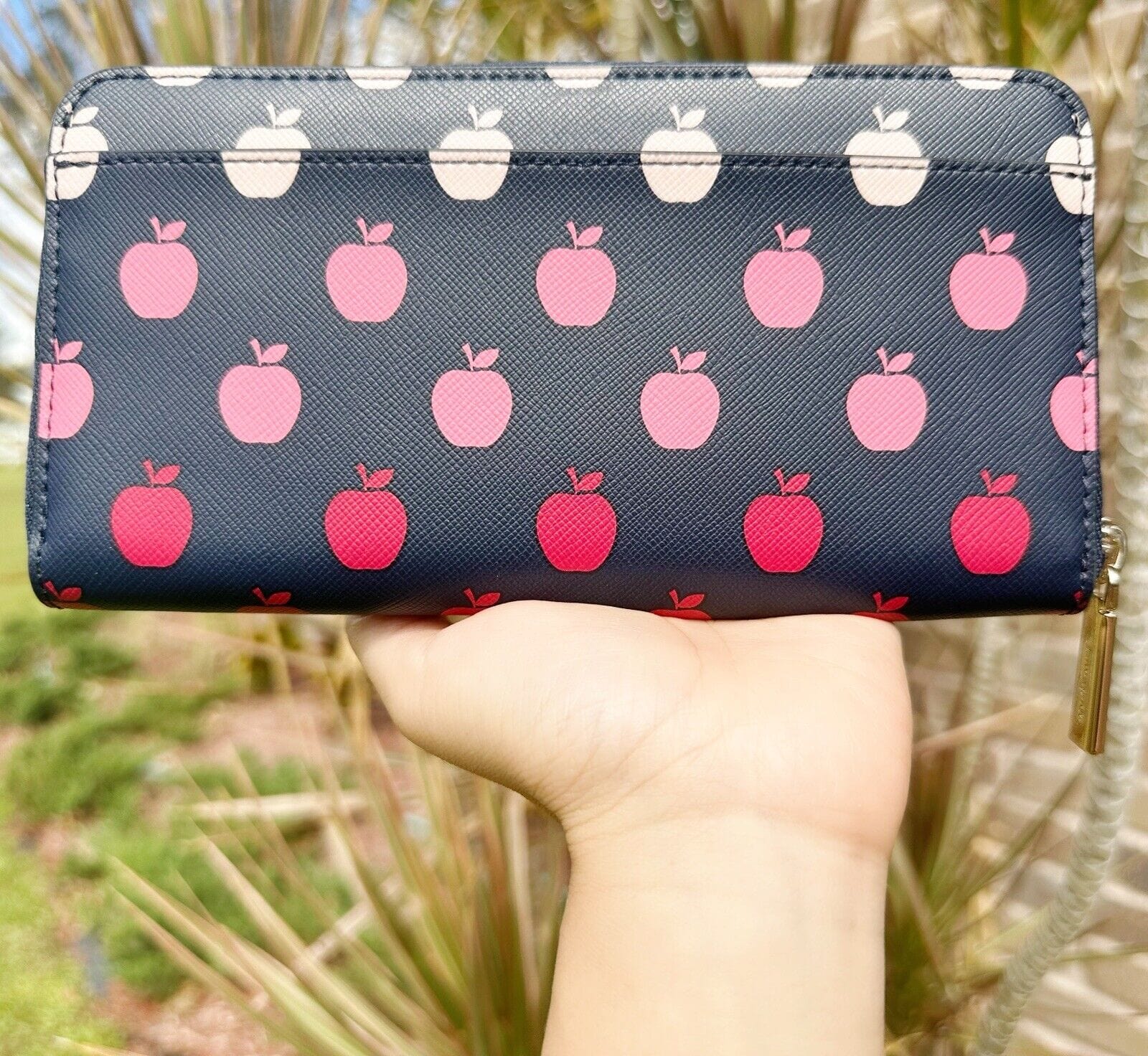 Kate Spade Staci Large Continental Wallet Orchard Degrade Print Apple Blue Multi
