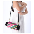 Kate Spade Sweet Treats Jacquard Festive Multi Stripe SM Barrel Bag K9981