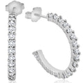 1 1/2ct Diamond Hoops 14K White Gold