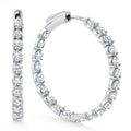 4 1/2Ct Diamond Inside Outside Hoops Gold Women's Earrings Lab Grown 1.25" Tall Size: 1.25" Tall